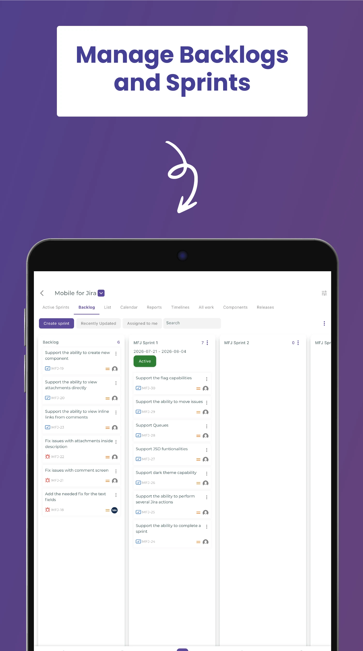 Mobile for Jira screenshot