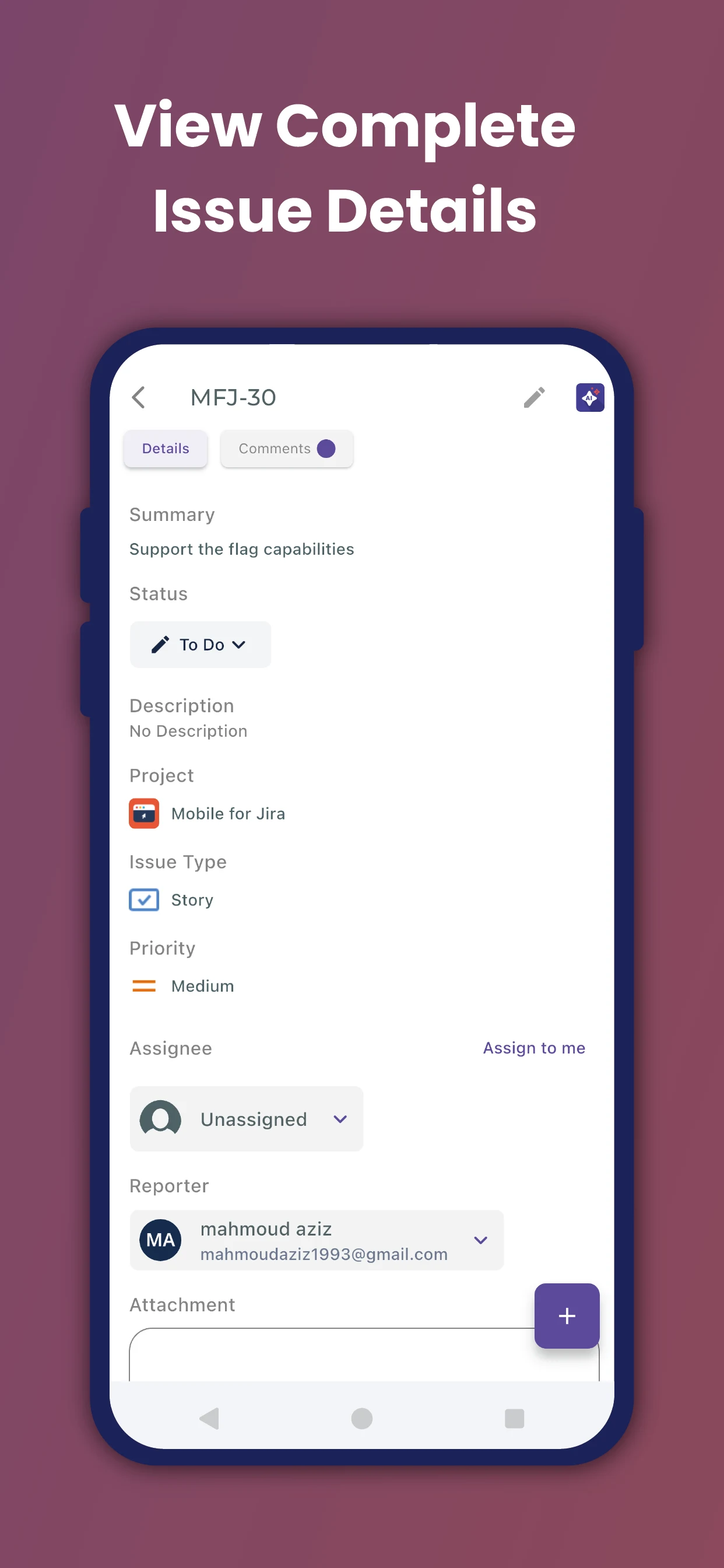 Mobile for Jira screenshot